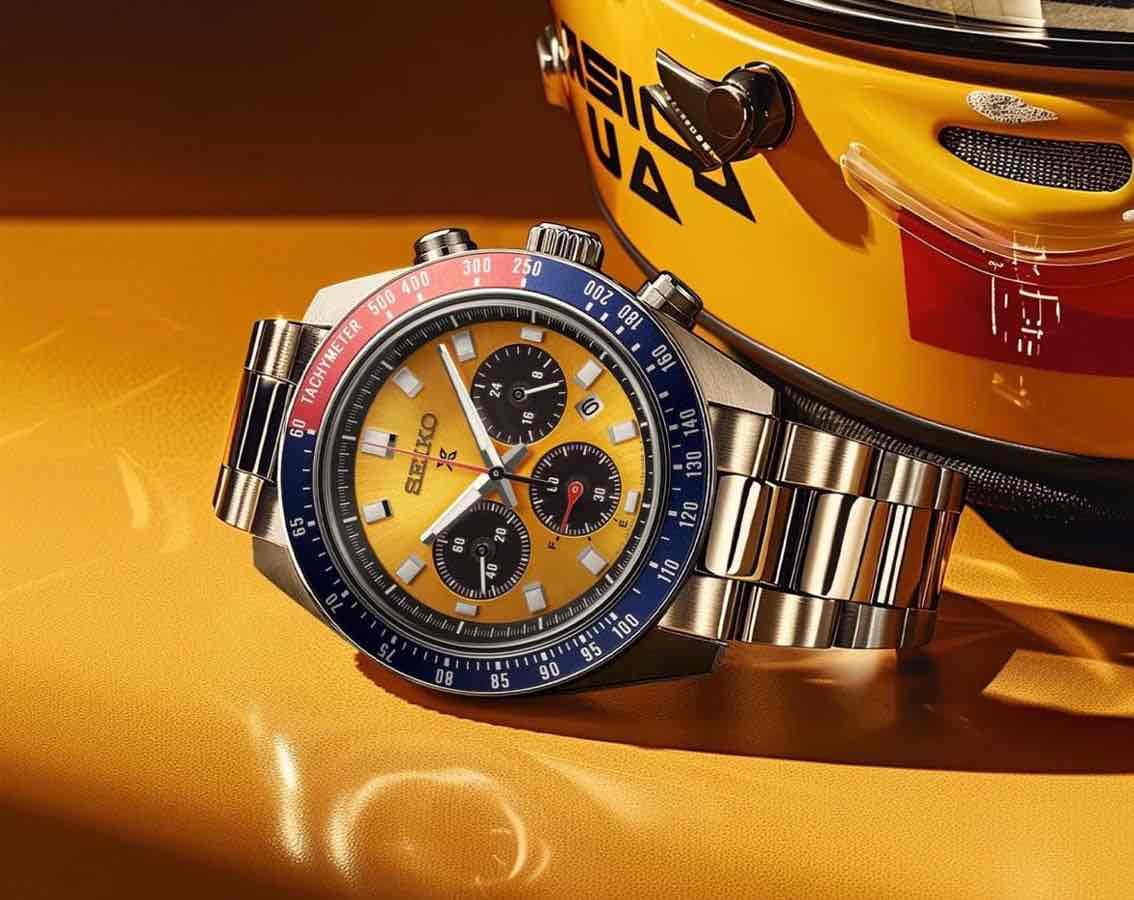 Seiko Prospex Speedtimer Chronograph Yellow / Orange Dial Swiss ETA Movement𤩠Seiko Prospex Speedtimer Chronograph Yellow / Orange Dial Swiss ETA Movement𤩠- Image 5