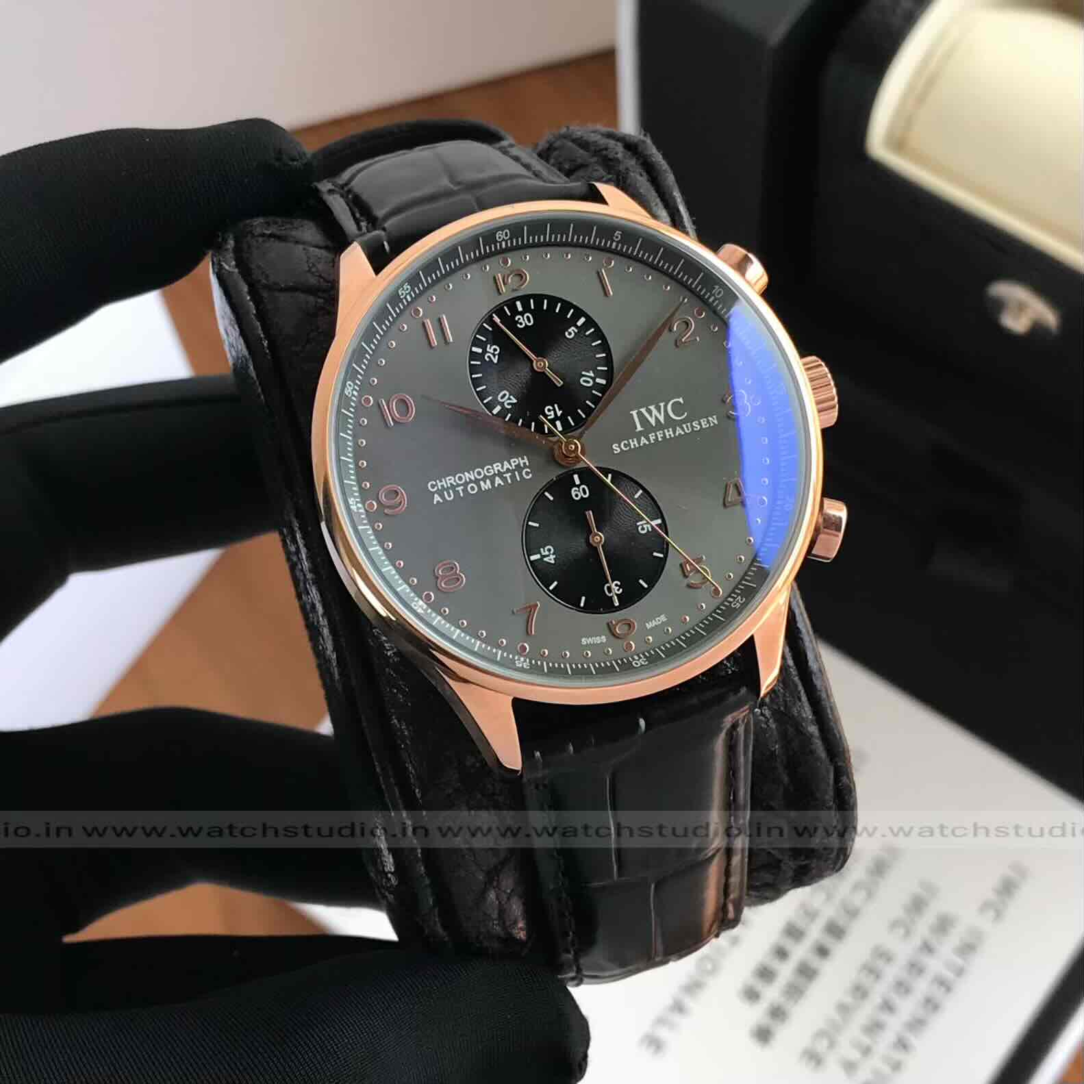 IWC Schaffhausen Portugieser Chronograph Grey Dial Automatic Movement IWC Schaffhausen Portugieser Chronograph Grey Dial Automatic Movement