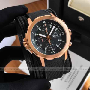 IWC Aquatimer Chronograph  Day Date Rose Gold Tone Black Dial Automatic Movement