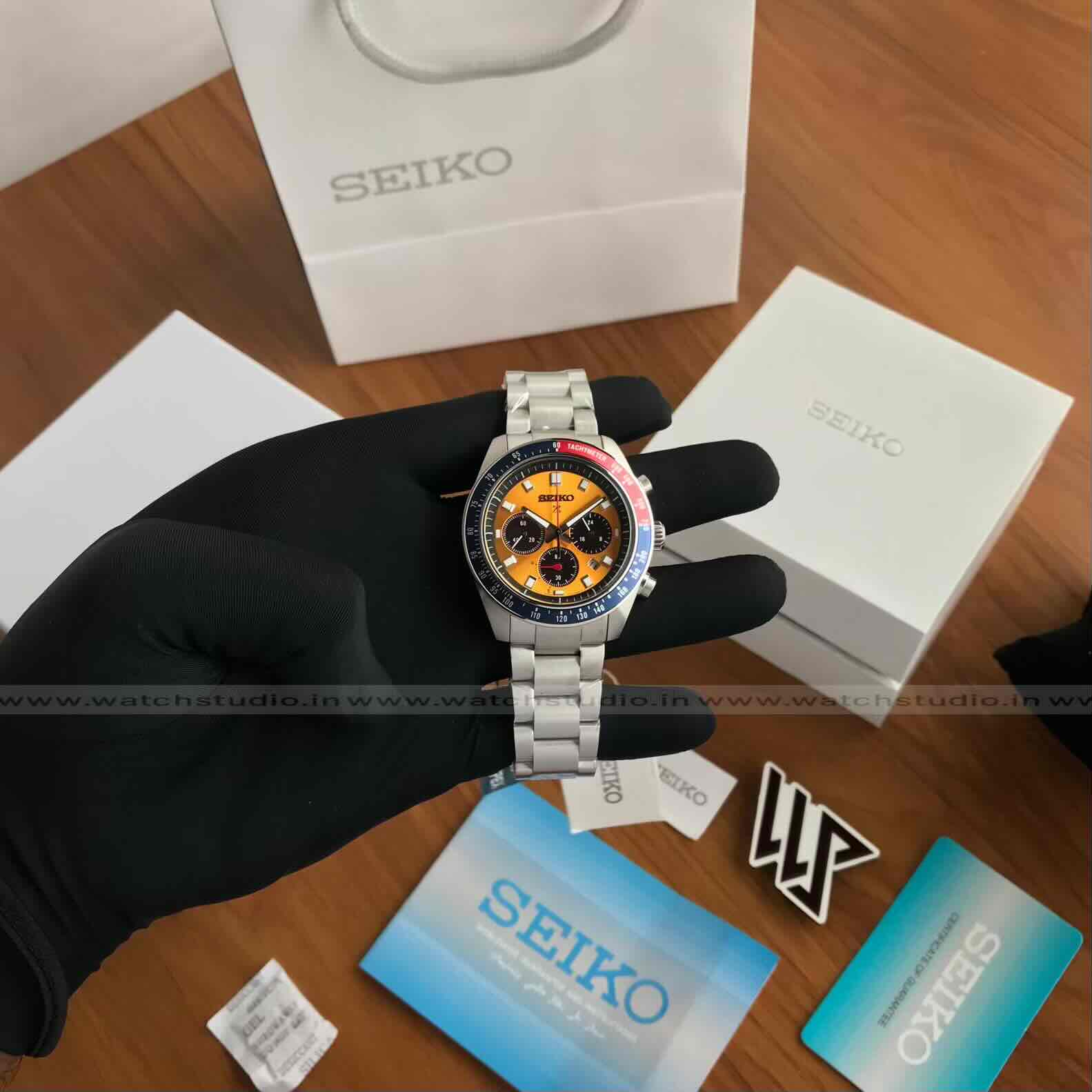 Seiko Prospex Speedtimer Chronograph Yellow / Orange Dial Swiss ETA Movement𤩠Seiko Prospex Speedtimer Chronograph Yellow / Orange Dial Swiss ETA Movement𤩠- Image 12