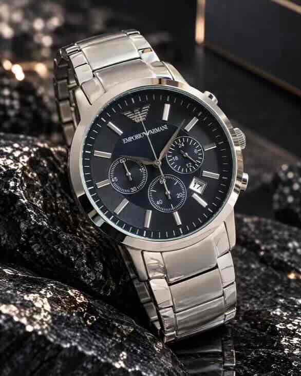 Emporio Armani Renato Chronograph Blue Dial 40mm Quartz Men’s Watch Emporio Armani Renato Chronograph Blue Dial 40mm Quartz Men’s Watch - Image 2