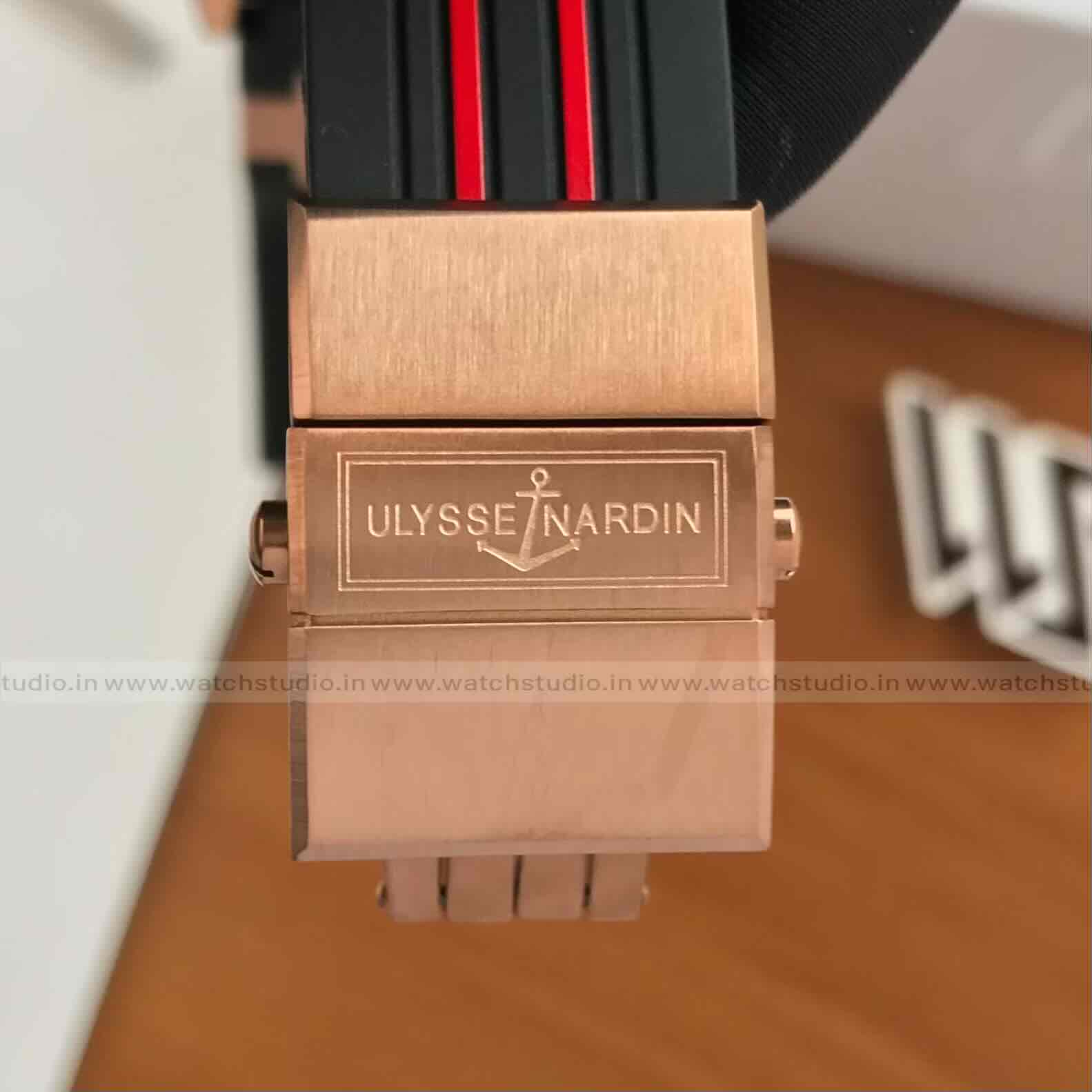 Ulysse Nardin Marine Diver Chronograph Rose Gold and black Dial Rubber Strap Automatic Men’s Watch Ulysse Nardin Marine Diver Chronograph Rose Gold and black Dial Rubber Strap Automatic Men’s Watch - Image 8