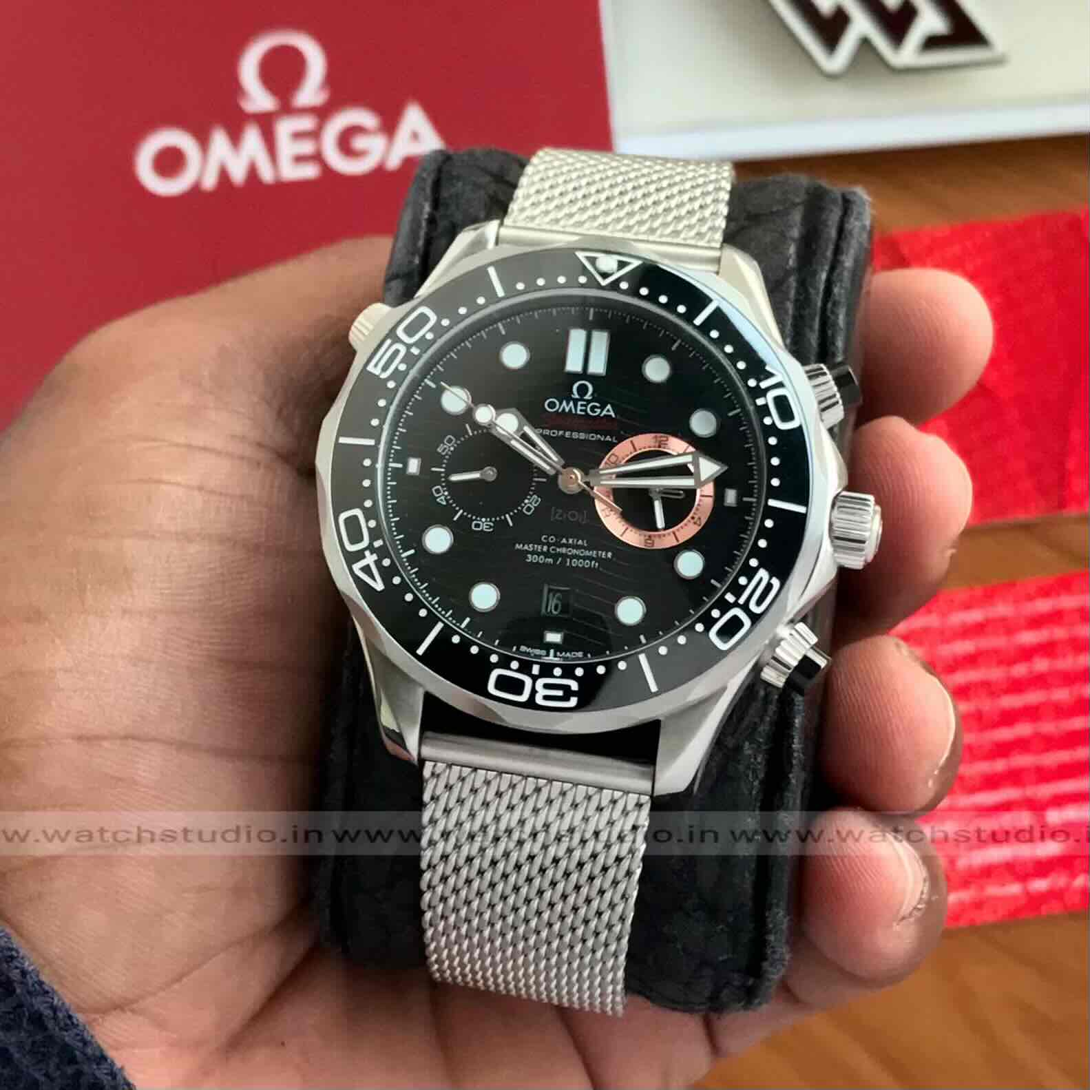 Omega Seamaster Diver 300M Chronograph’ 007 First Light Black Dial Automatic Men’s Watch Omega Seamaster Diver 300M Chronograph’ 007 First Light Black Dial Automatic Men’s Watch - Image 5