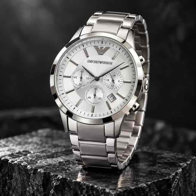 Emporio Armani Renato Chronograph White Dial 40mm Quartz Men’s Watch Emporio Armani Renato Chronograph White Dial 40mm Quartz Men’s Watch - Image 4