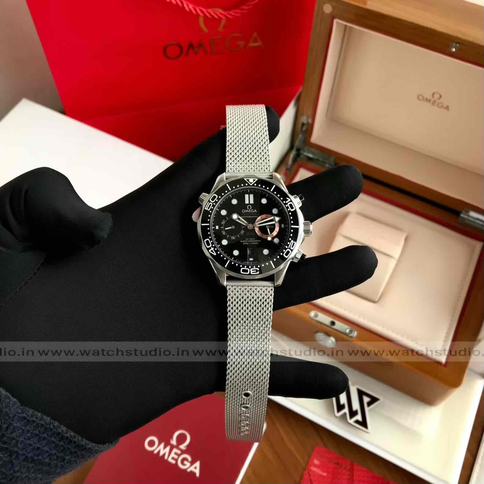 Omega Seamaster Diver 300M Chronograph’ 007 First Light Black Dial Automatic Men’s Watch Omega Seamaster Diver 300M Chronograph’ 007 First Light Black Dial Automatic Men’s Watch - Image 8