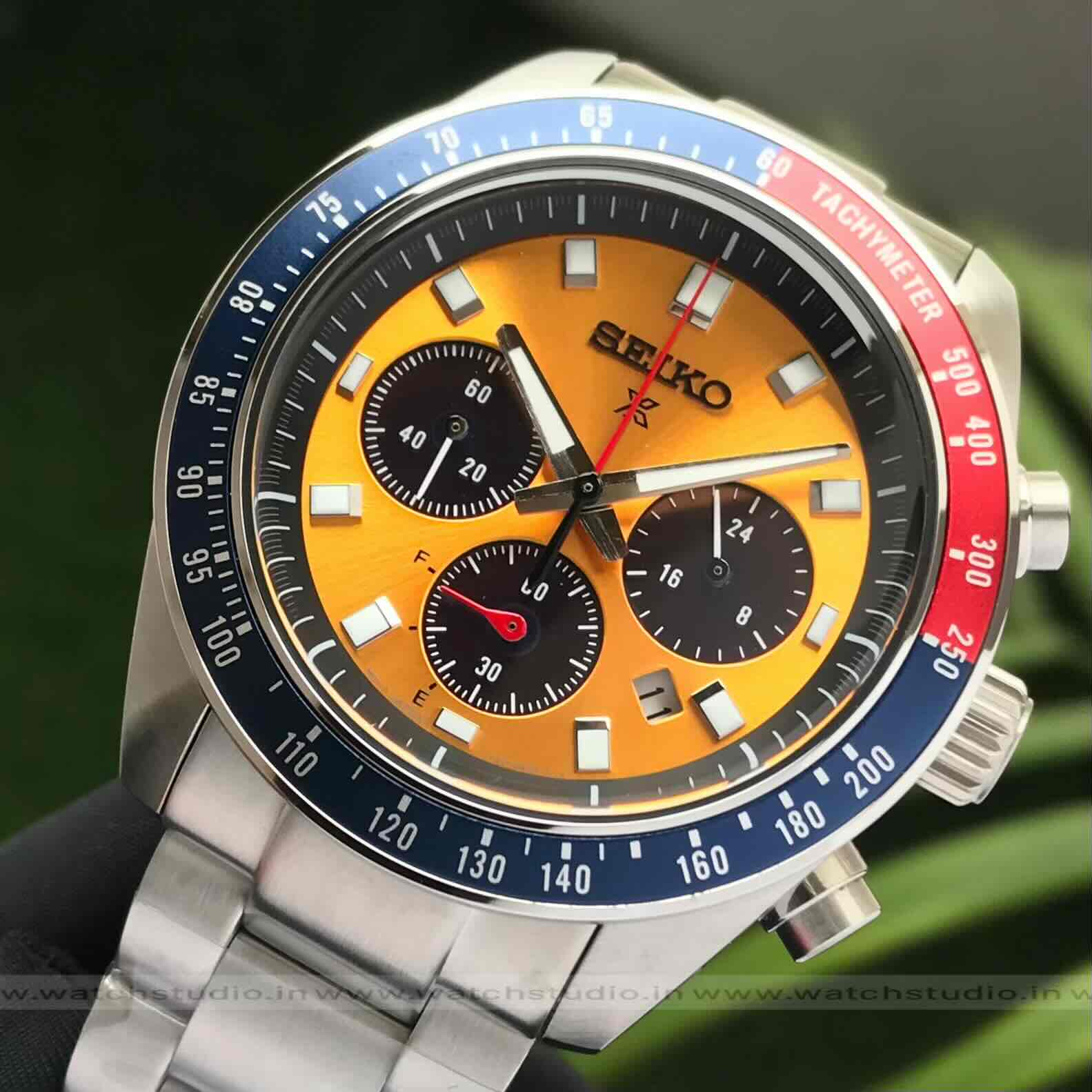 Seiko Prospex Speedtimer Chronograph Yellow / Orange Dial Swiss ETA Movement𤩠Seiko Prospex Speedtimer Chronograph Yellow / Orange Dial Swiss ETA Movement𤩠- Image 6
