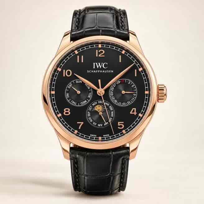 IWC Schaffhausen Portugieser Chronograph Calendar Style Black Dial Automatic Movement IWC Schaffhausen Portugieser Chronograph Calendar Style Black Dial Automatic Movement - Image 2