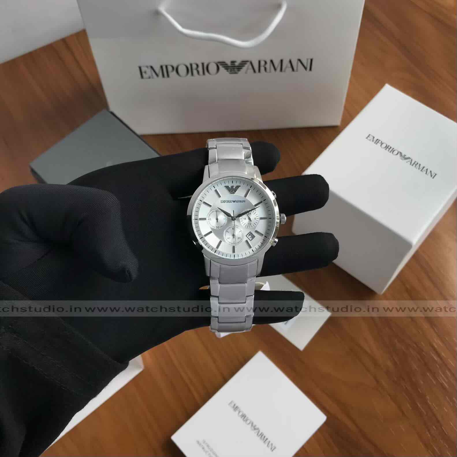 Emporio Armani Renato Chronograph White Dial 40mm Quartz Men’s Watch Emporio Armani Renato Chronograph White Dial 40mm Quartz Men’s Watch - Image 9