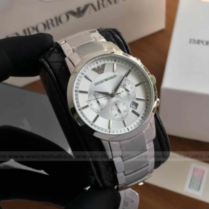 First Copy Watches In Ludhiana Emporio Armani Renato Chronograph White Dial 40mm Quartz Men’s Watch