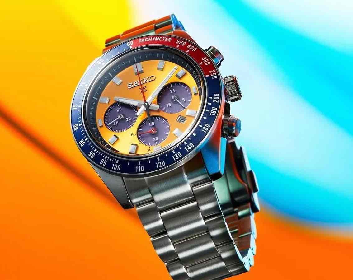 Seiko Prospex Speedtimer Chronograph Yellow / Orange Dial Swiss ETA Movement𤩠Seiko Prospex Speedtimer Chronograph Yellow / Orange Dial Swiss ETA Movement𤩠- Image 7