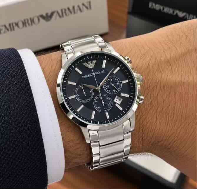 Emporio Armani Renato Chronograph Blue Dial 40mm Quartz Men’s Watch Emporio Armani Renato Chronograph Blue Dial 40mm Quartz Men’s Watch - Image 5