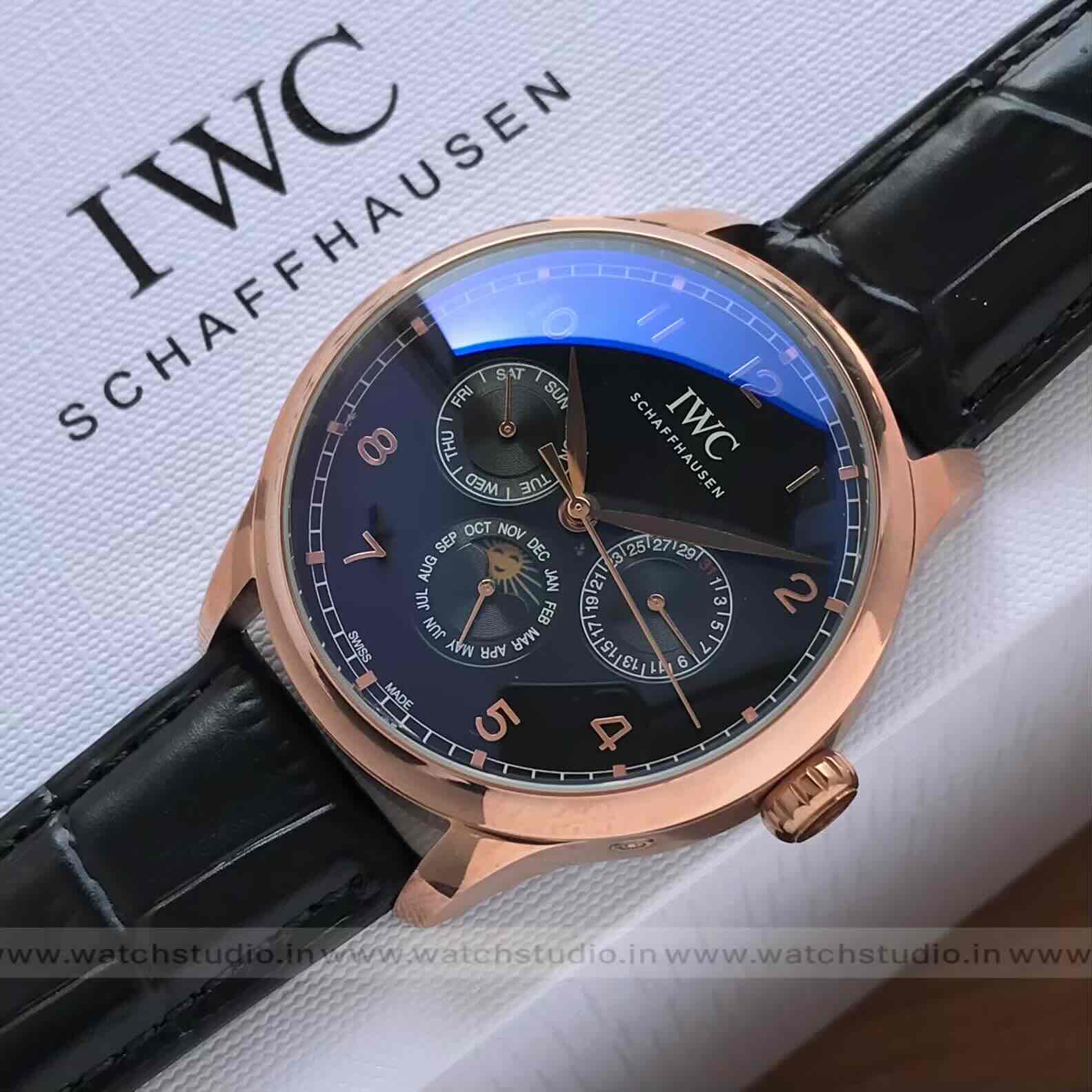 IWC Schaffhausen Portugieser Chronograph Calendar Style Black Dial Automatic Movement IWC Schaffhausen Portugieser Chronograph Calendar Style Black Dial Automatic Movement - Image 4