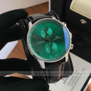 First Copy Watches In Gandhidham IWC Schaffhausen Portugieser Chronograph Green Dial Automatic Movement