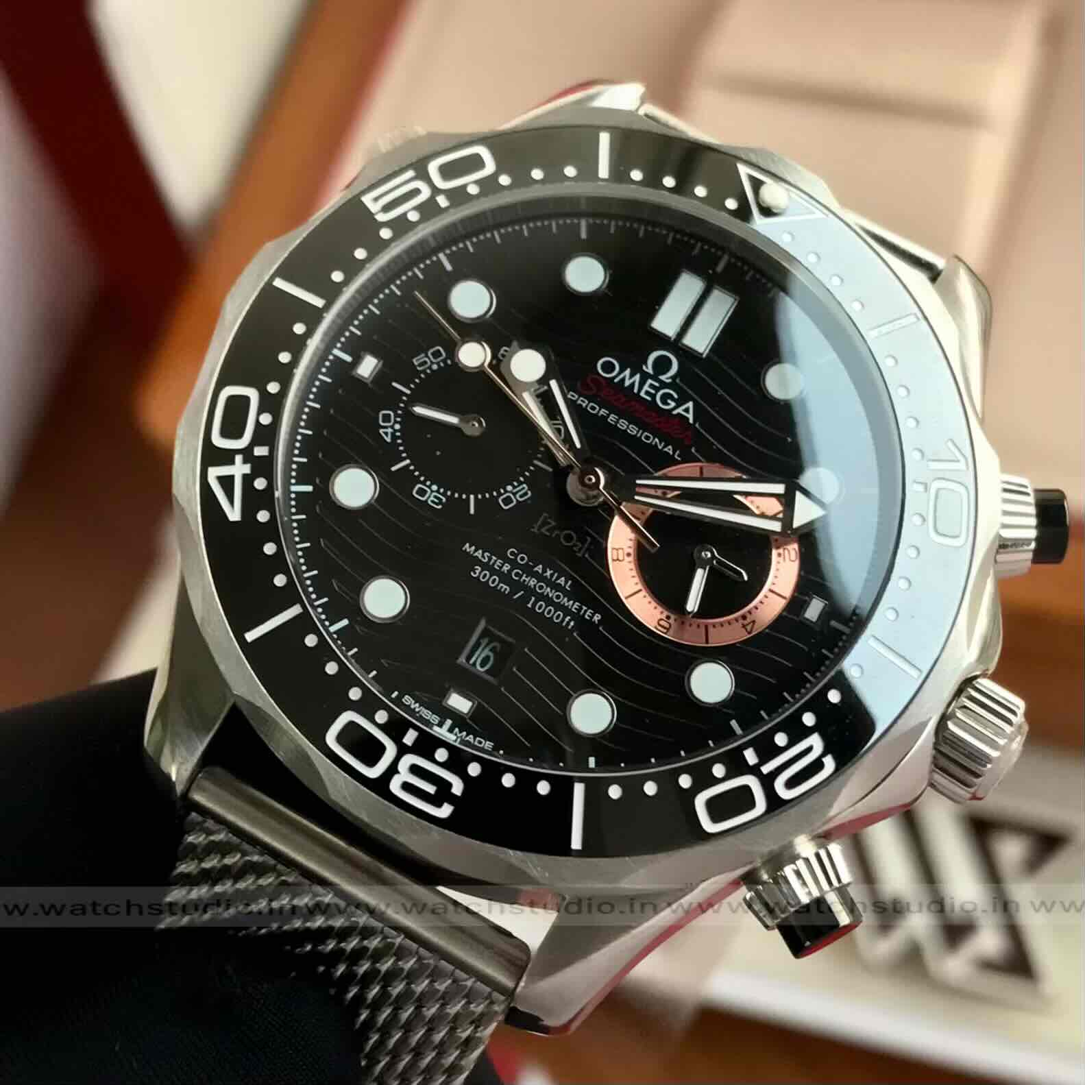 Omega Seamaster Diver 300M Chronograph’ 007 First Light Black Dial Automatic Men’s Watch Omega Seamaster Diver 300M Chronograph’ 007 First Light Black Dial Automatic Men’s Watch - Image 3