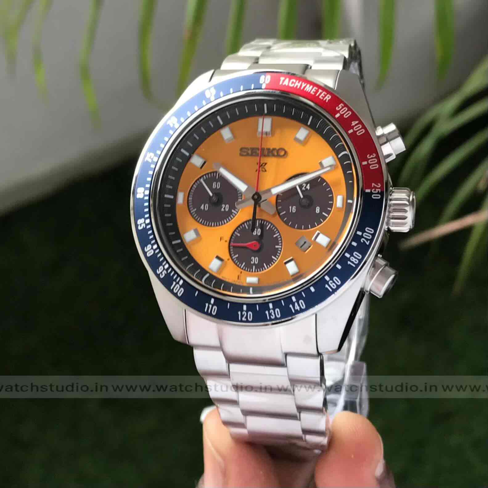 Seiko Prospex Speedtimer Chronograph Yellow / Orange Dial Swiss ETA Movement𤩠Seiko Prospex Speedtimer Chronograph Yellow / Orange Dial Swiss ETA Movement𤩠- Image 4